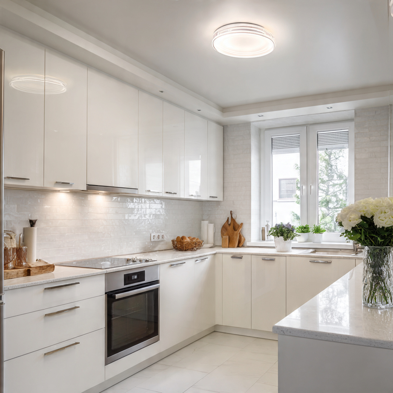 27 Cozy Kitchen Lighting Ideas to Transform Your Home Now 12 12 flush mount and semi flush designs