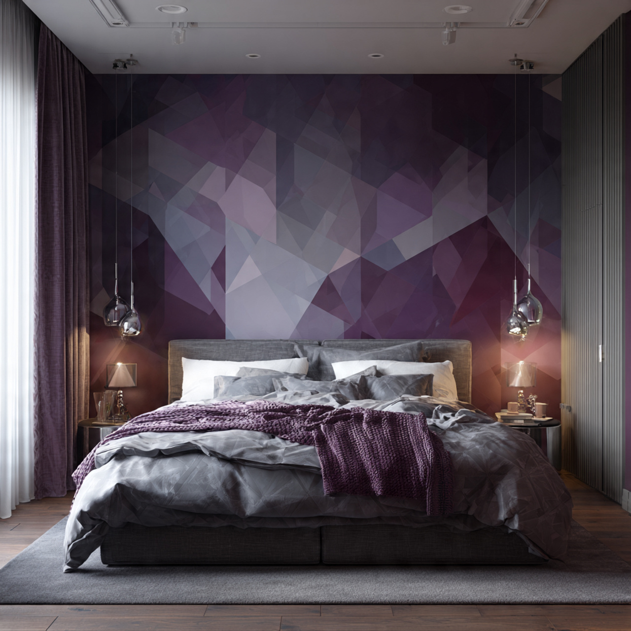 12 incorporating geometric purple patterns dark