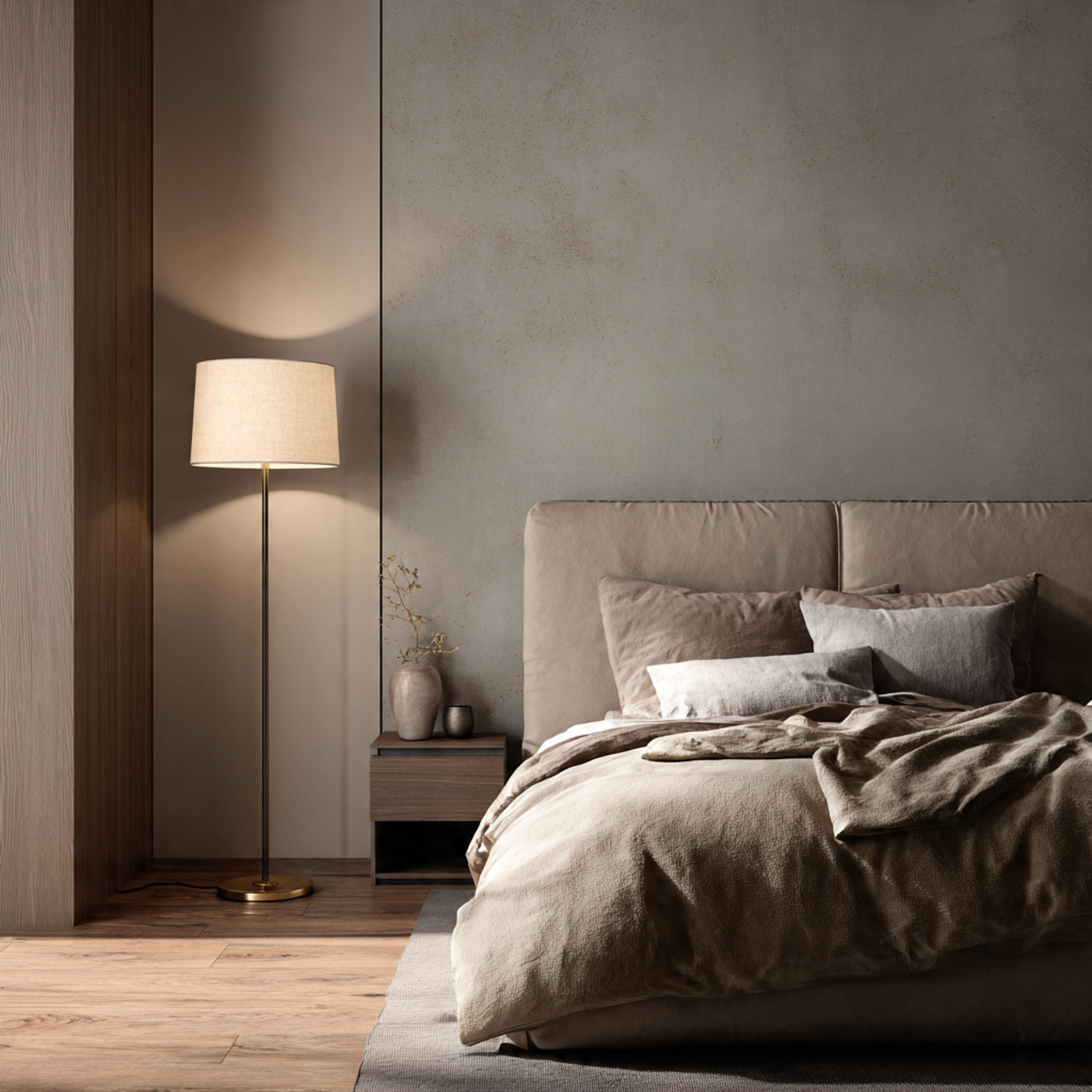 14 hyper realistic modern bedroom with a slim elegant