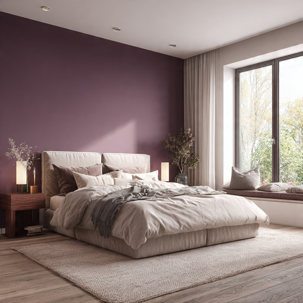 1 deep plum wall paint combinations