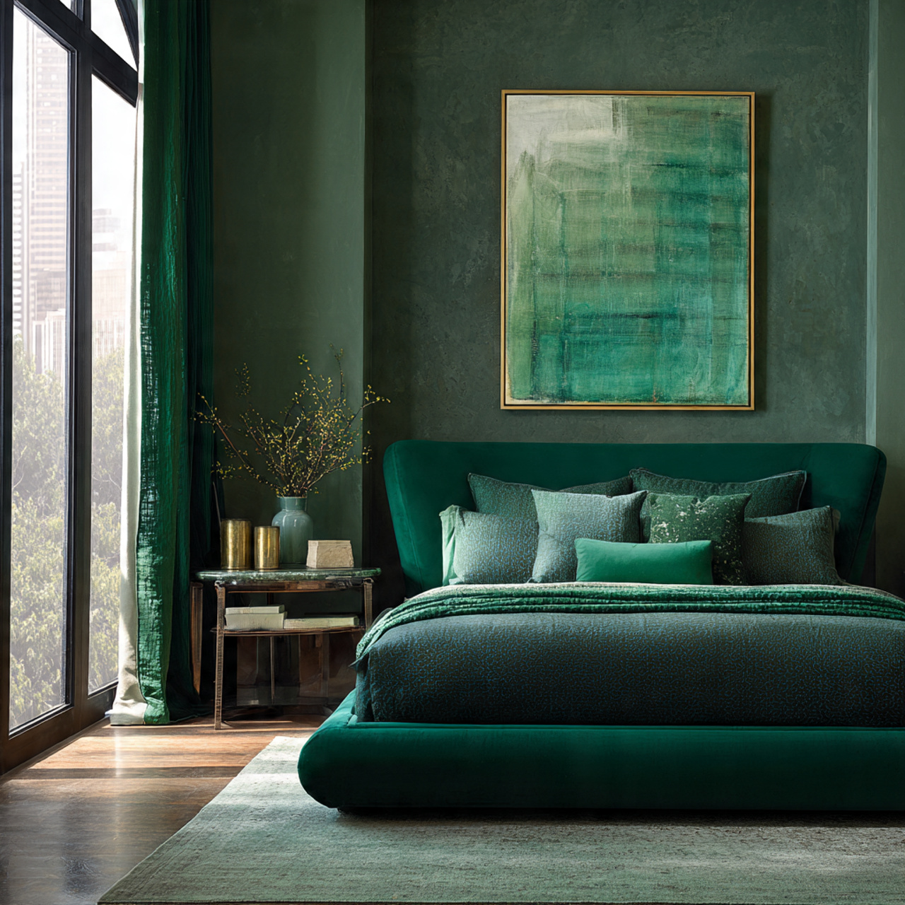 24 monochromatic dark green layers dark green 1