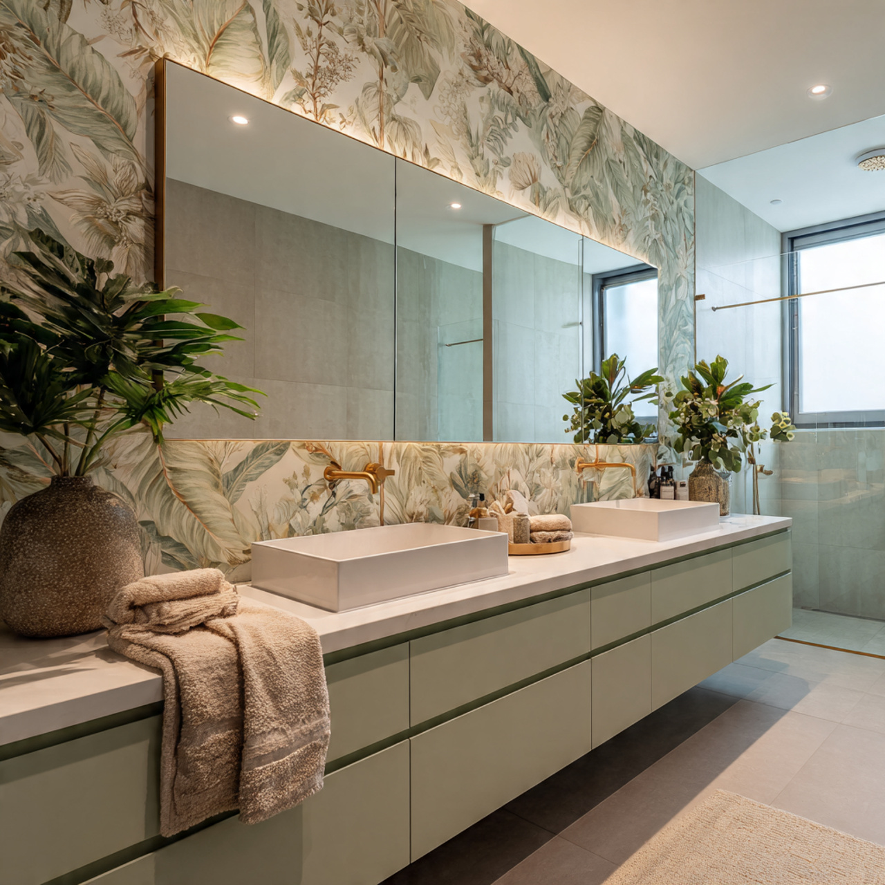 26 incorporating artistic wallpaper bathroom decoration