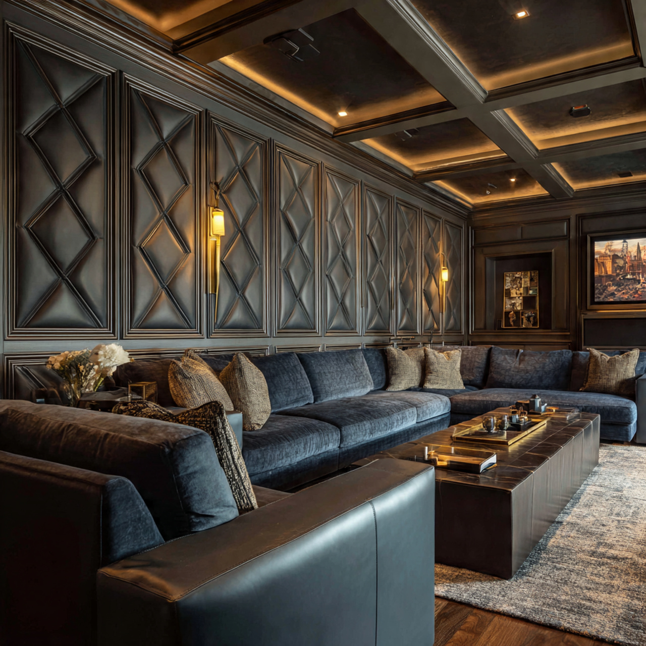 30 using fabric or leather inserts wainscoting