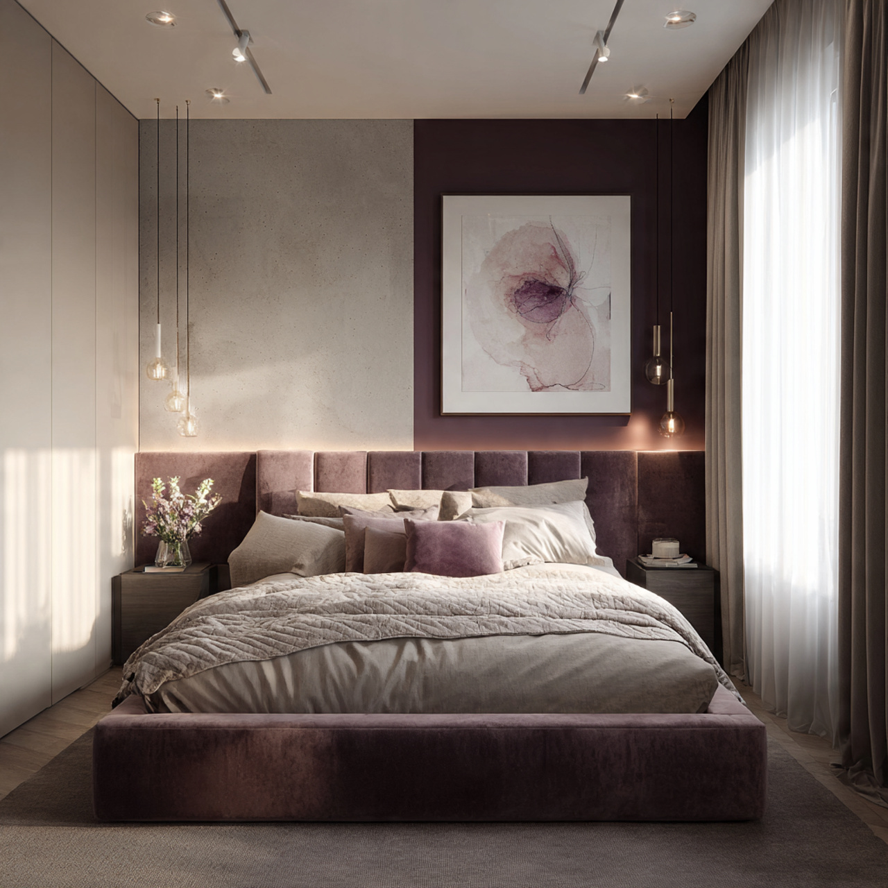 3 using eggplant as a feature wall