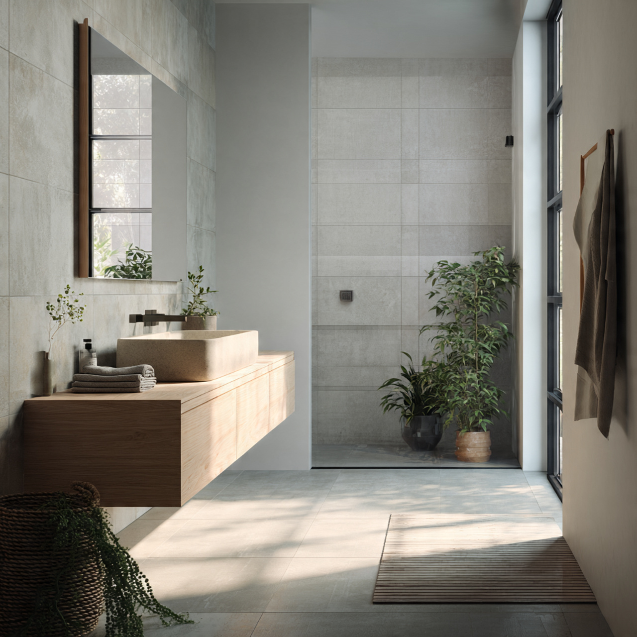 7 scandinavian simplicity in tilework bathroom