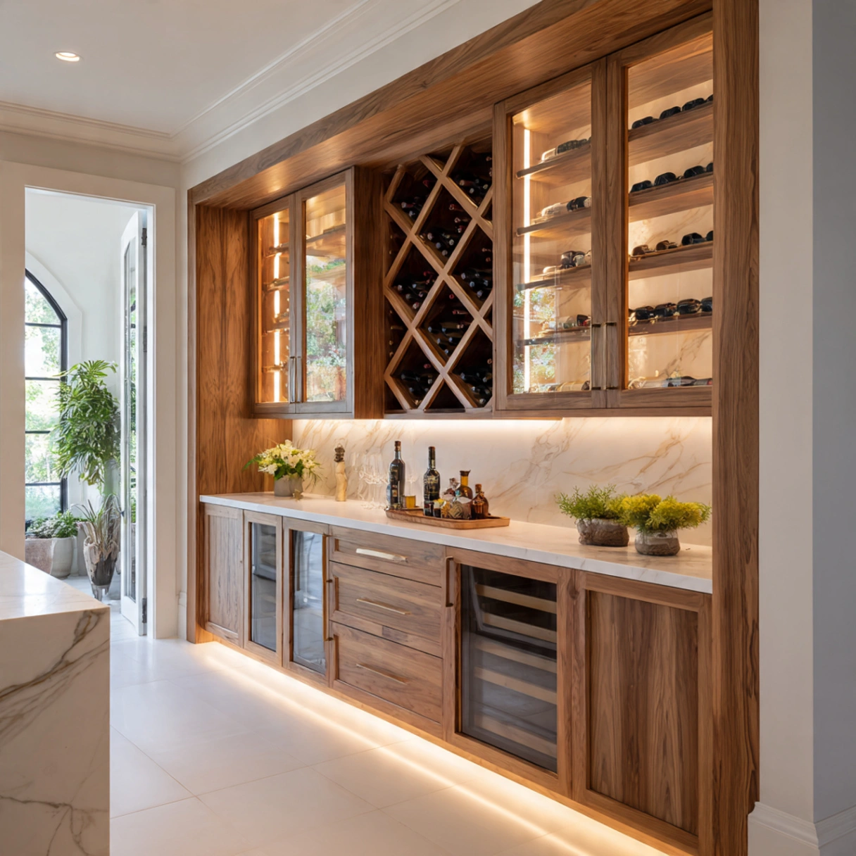 Cabinets with Built-In Wine Storage Racks