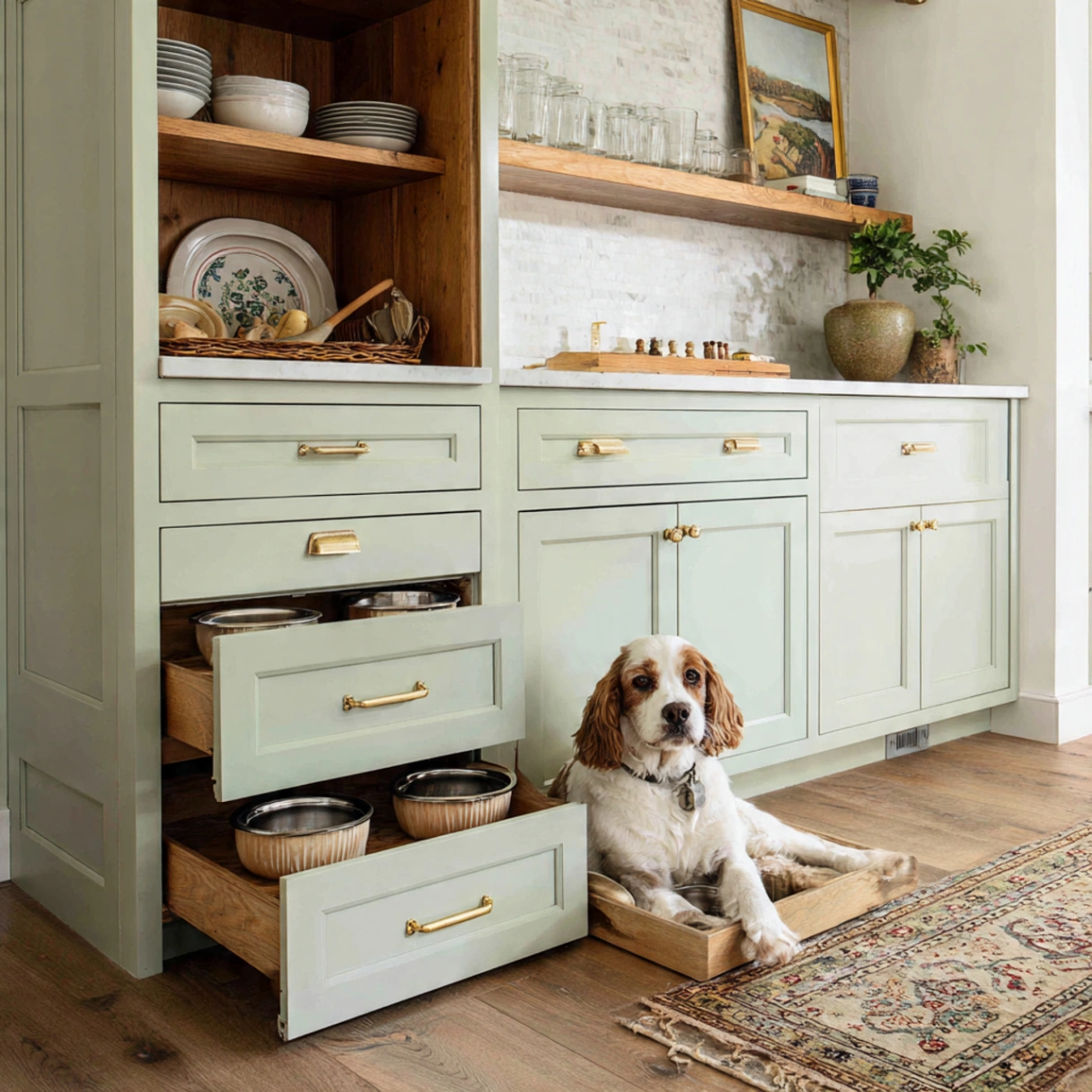 Custom Built-In Pet Feeding Station