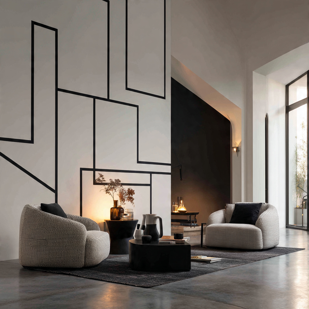 High-Contrast Line Painting