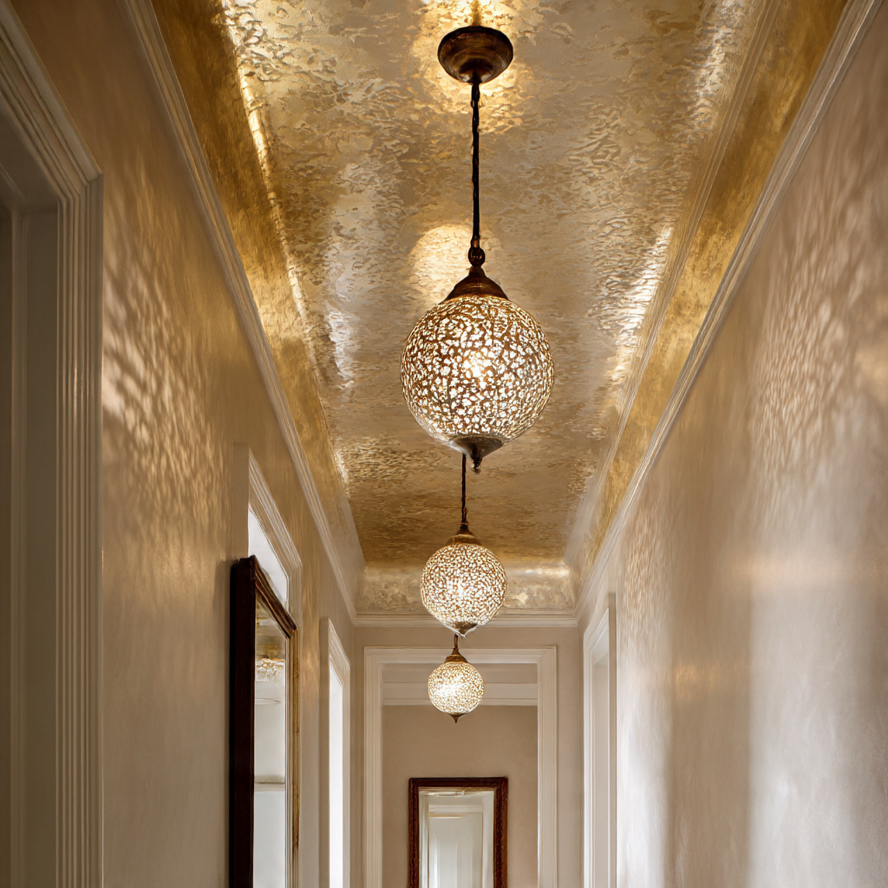 Metallic Leaf Ceiling Finish