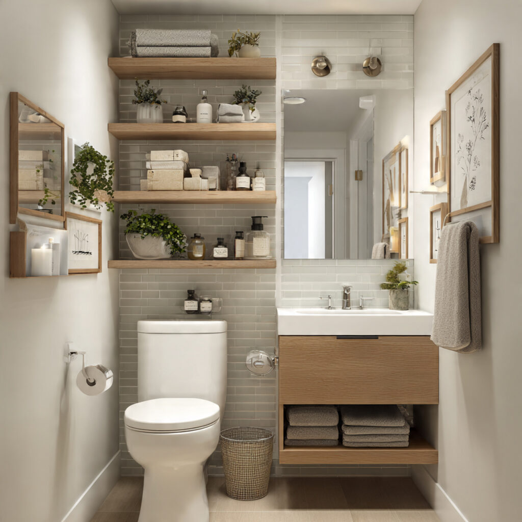 Small Space Living: 25 Dreamy Ways to Maximize Your Home 20 a beautiful compact bathroom with wall mounted vanity