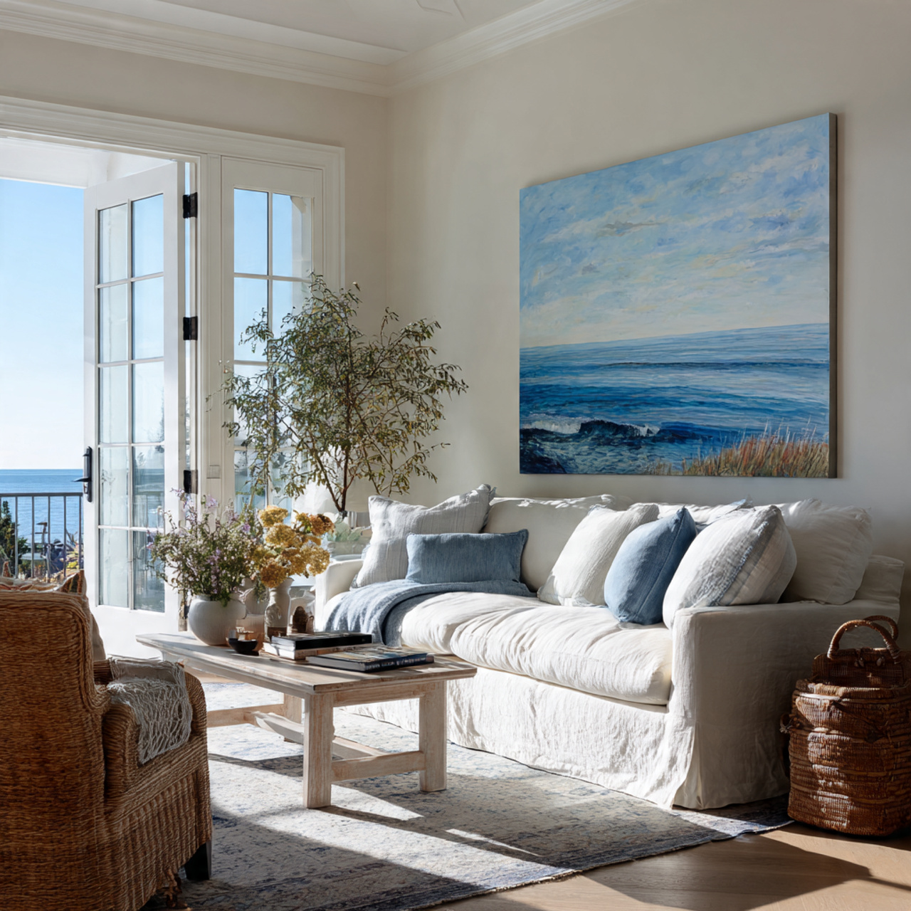 Top Coastal Living Room Inspirations: 27 Unique Home Ideas 17 a coastal living room with a large 1