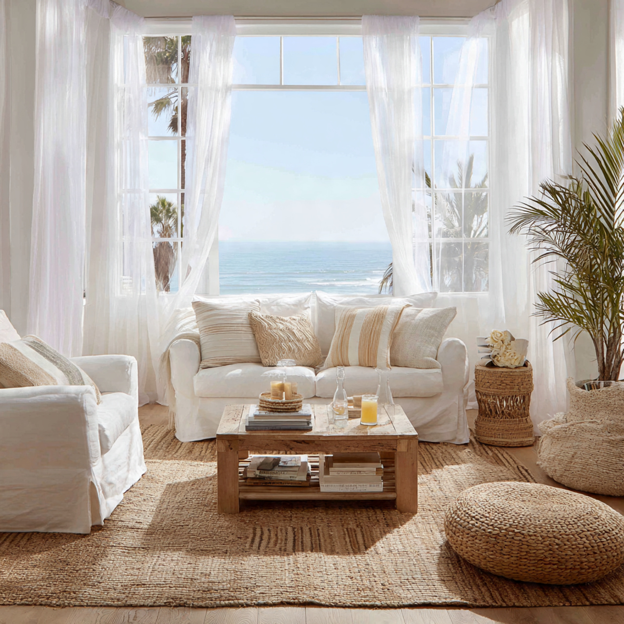 Top Coastal Living Room Inspirations: 27 Unique Home Ideas 5 a coastal living room with a layered