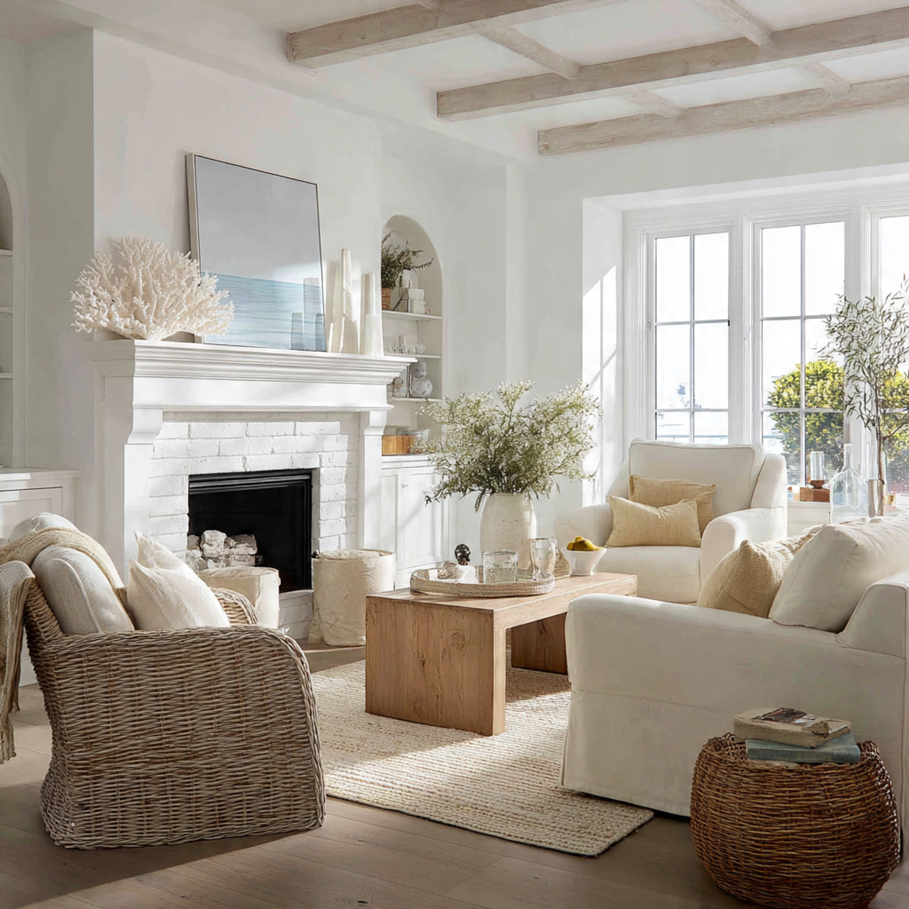 Top Coastal Living Room Inspirations: 27 Unique Home Ideas 24 a coastal living room with a simple 1