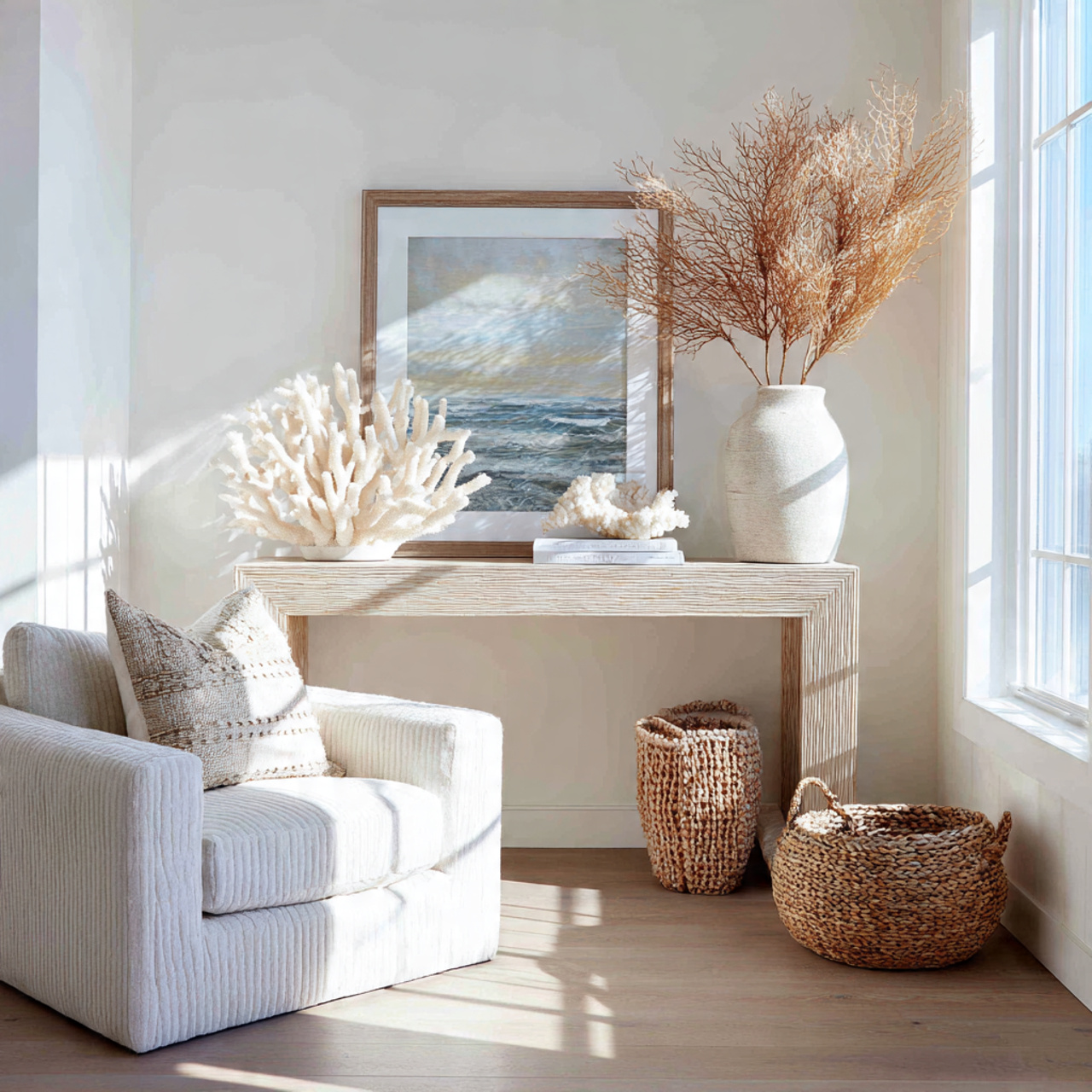 Top Coastal Living Room Inspirations: 27 Unique Home Ideas 11 a coastal living room with a single