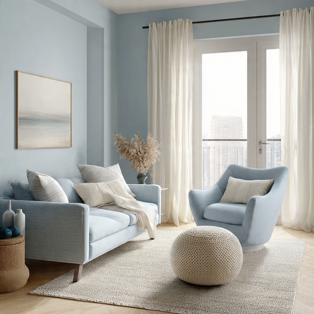 25 Stylish Blue Living Room Color Scheme & Decors Secrets 20 a gentle and airy blue living room