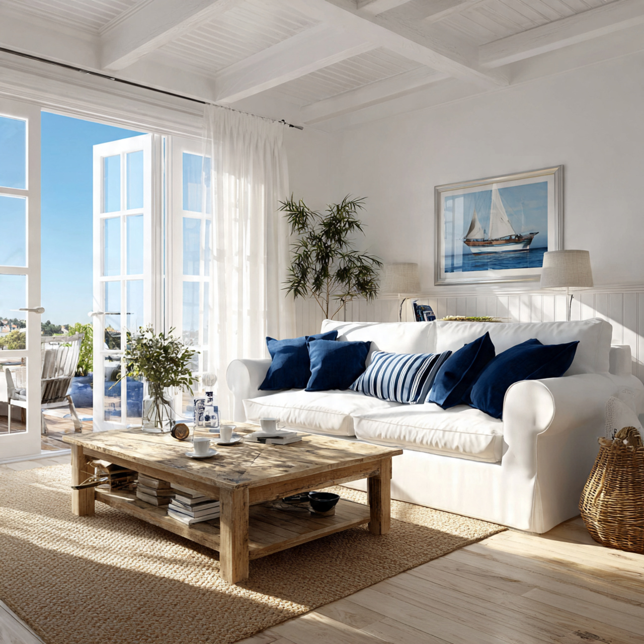 Top Coastal Living Room Inspirations: 27 Unique Home Ideas 9 a hamptons style coastal living room with a