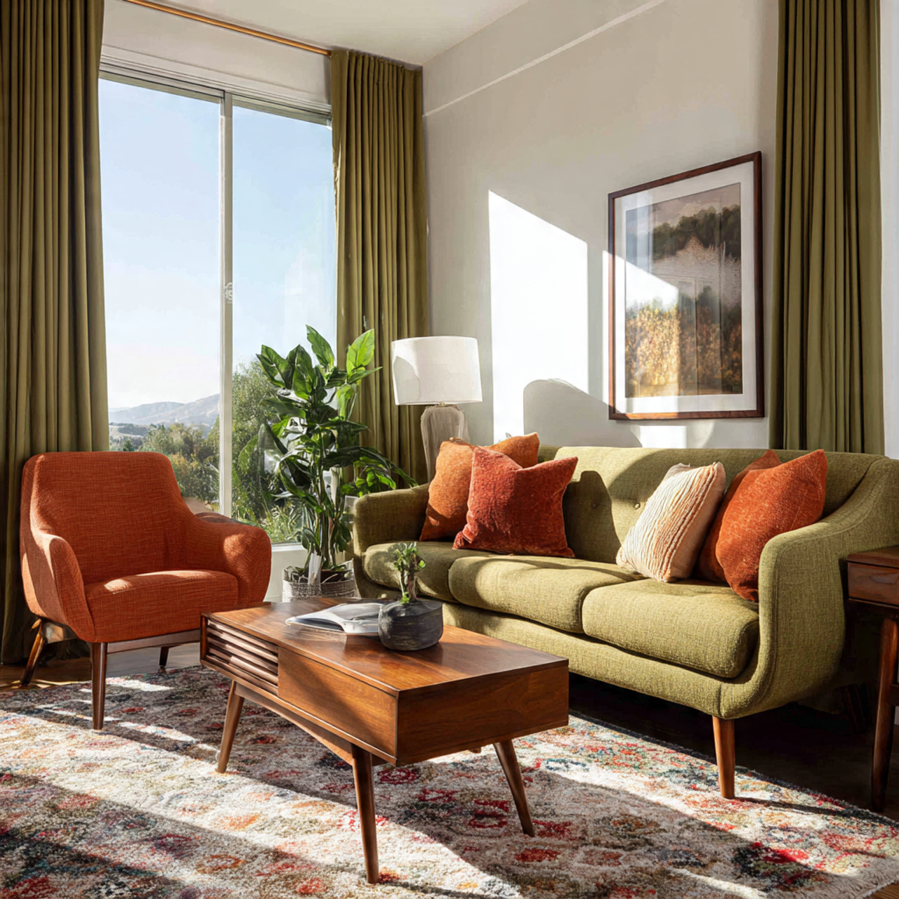 27 Living Room Color Palette Ideas for a Stunning Home 5 a living room with rich teak furniture