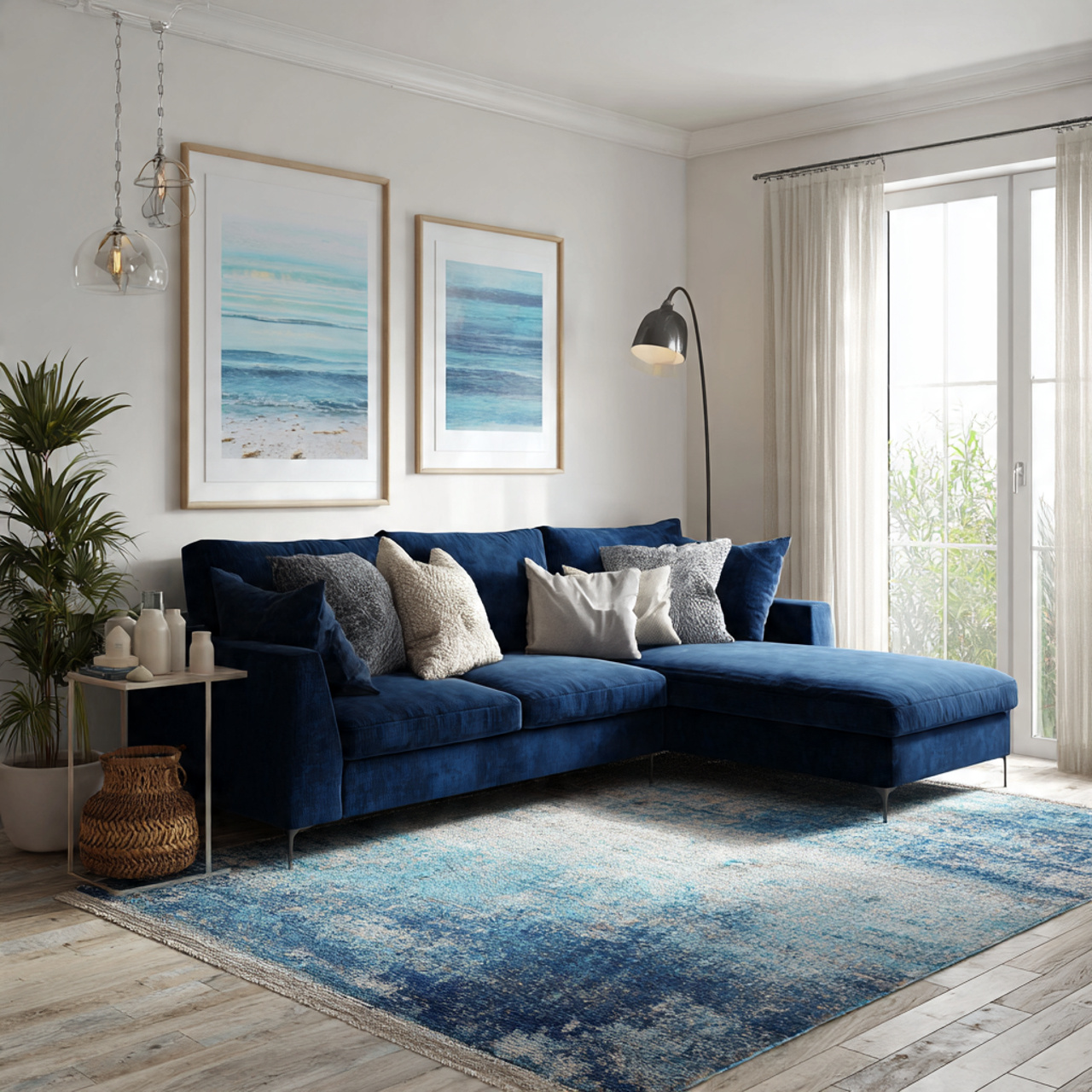 25 Stylish Blue Living Room Color Scheme & Decors Secrets 8 a modern living room centered around a