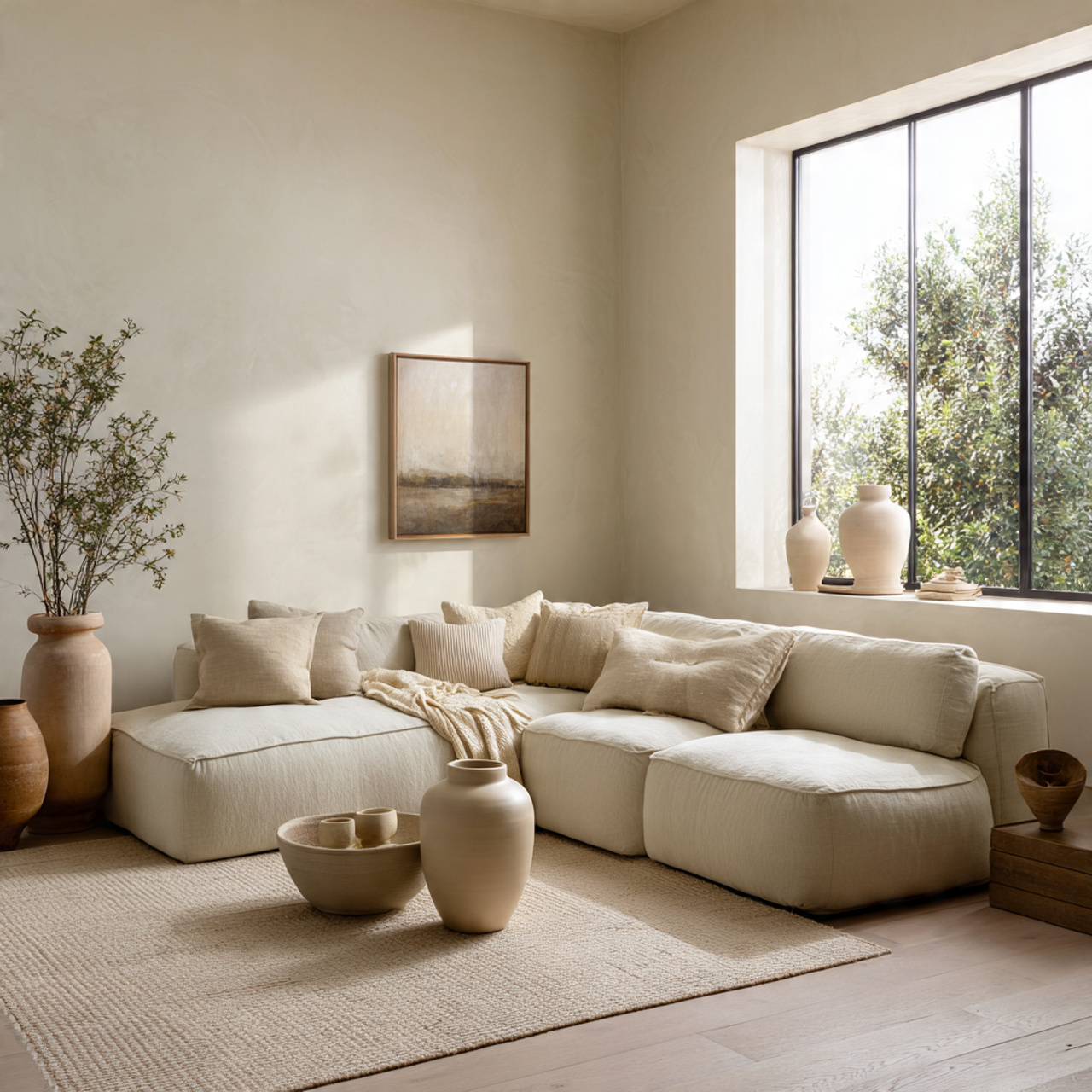 Dreamy Earthy Neutral Living Room Color Palette 25 Secrets 12 a refined minimalist living room built entirely 1