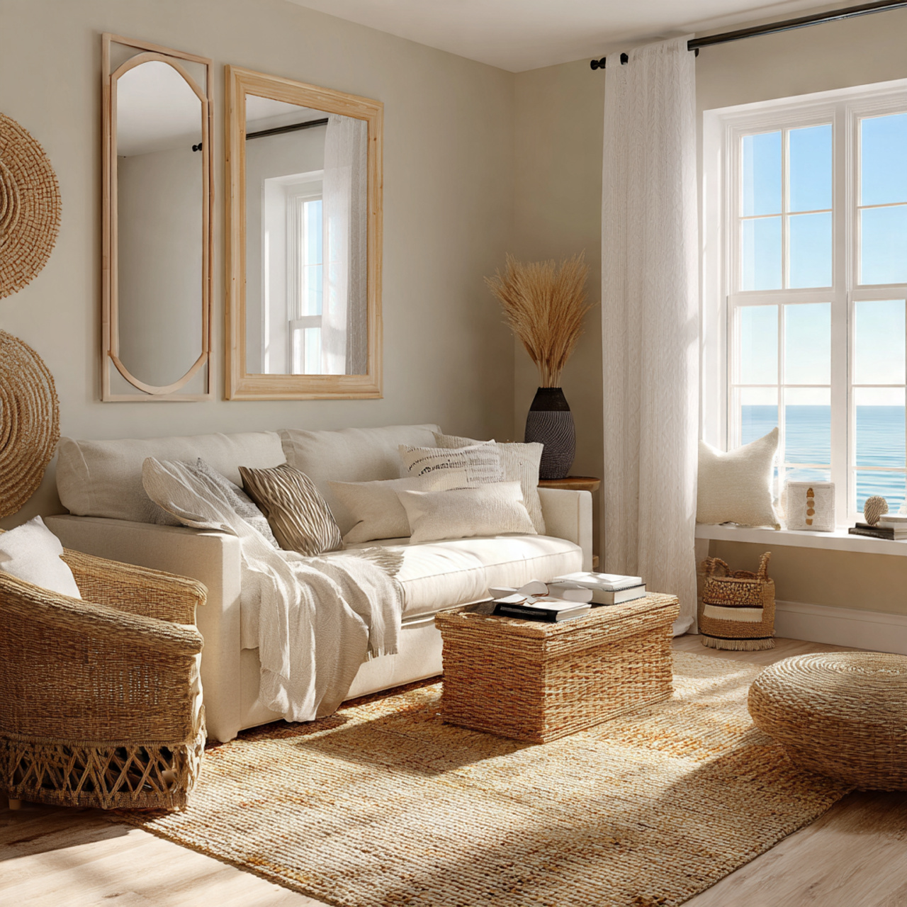 Top Coastal Living Room Inspirations: 27 Unique Home Ideas 27 a small coastal living room designed with