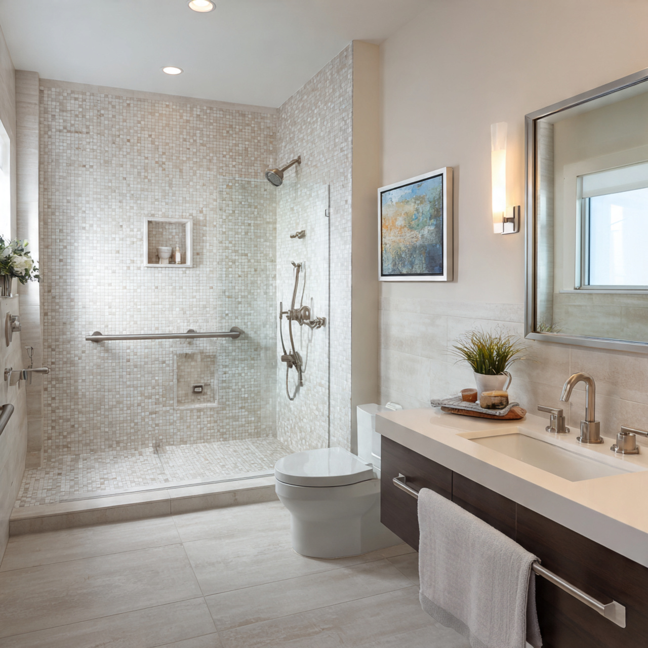 a thoughtfully designed universally accessible bathroom with 1