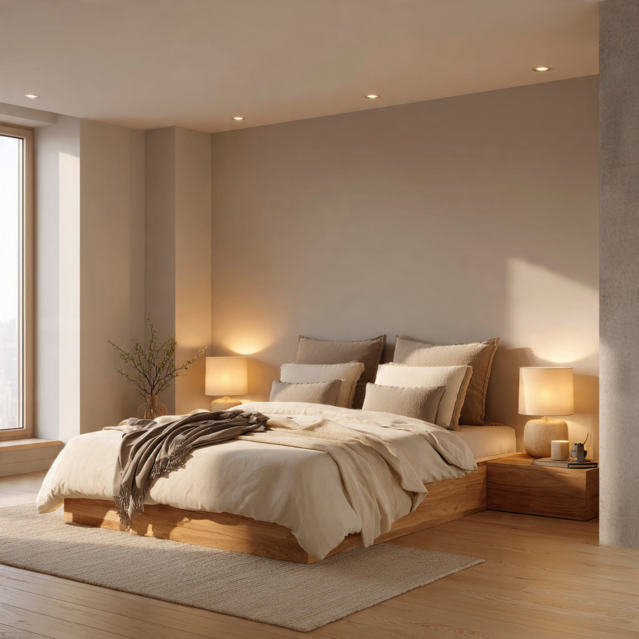 hyper realistic bedroom demonstrating ideal 2700k warm white color 1