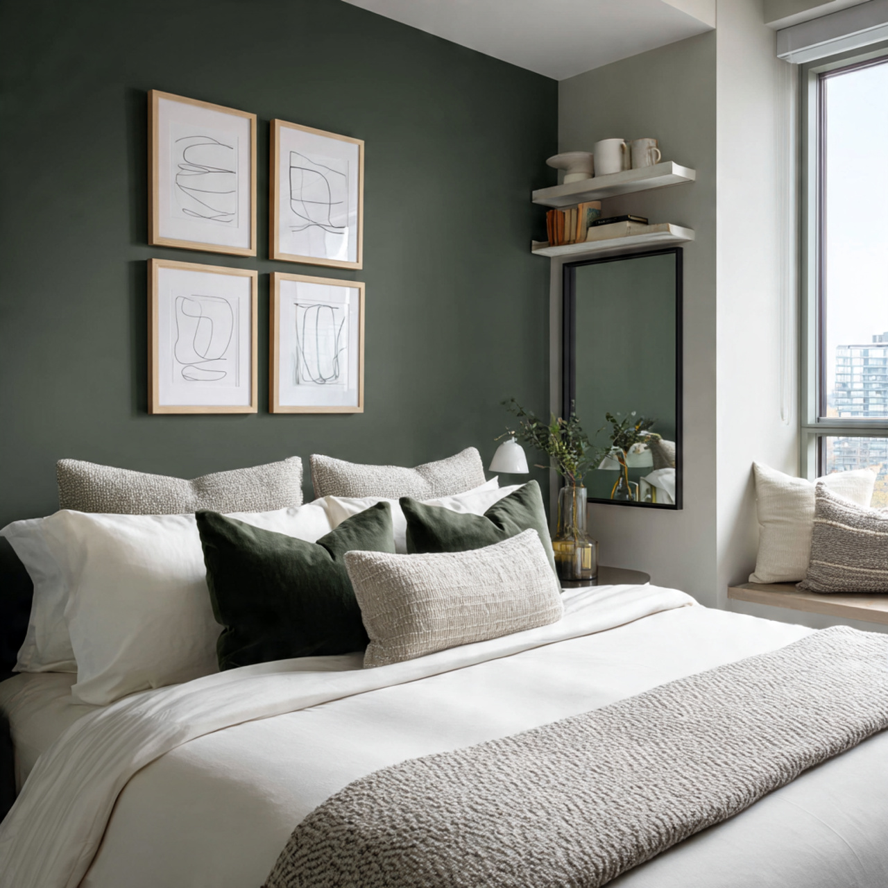 hyper realistic compact urban modern bedroom featuring small 1