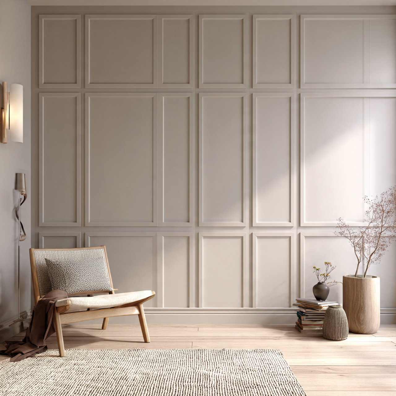 hyper realistic contemporary room showcasing modern shaker recessed panel