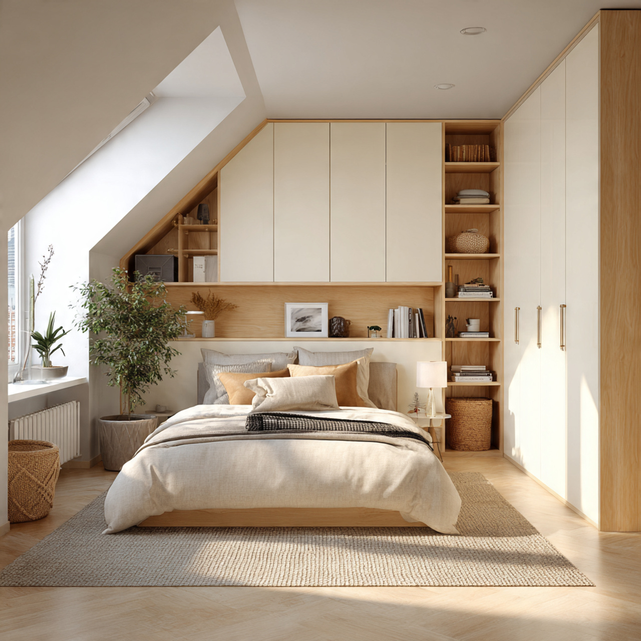 hyper realistic elegant modern bedroom transforming a difficult