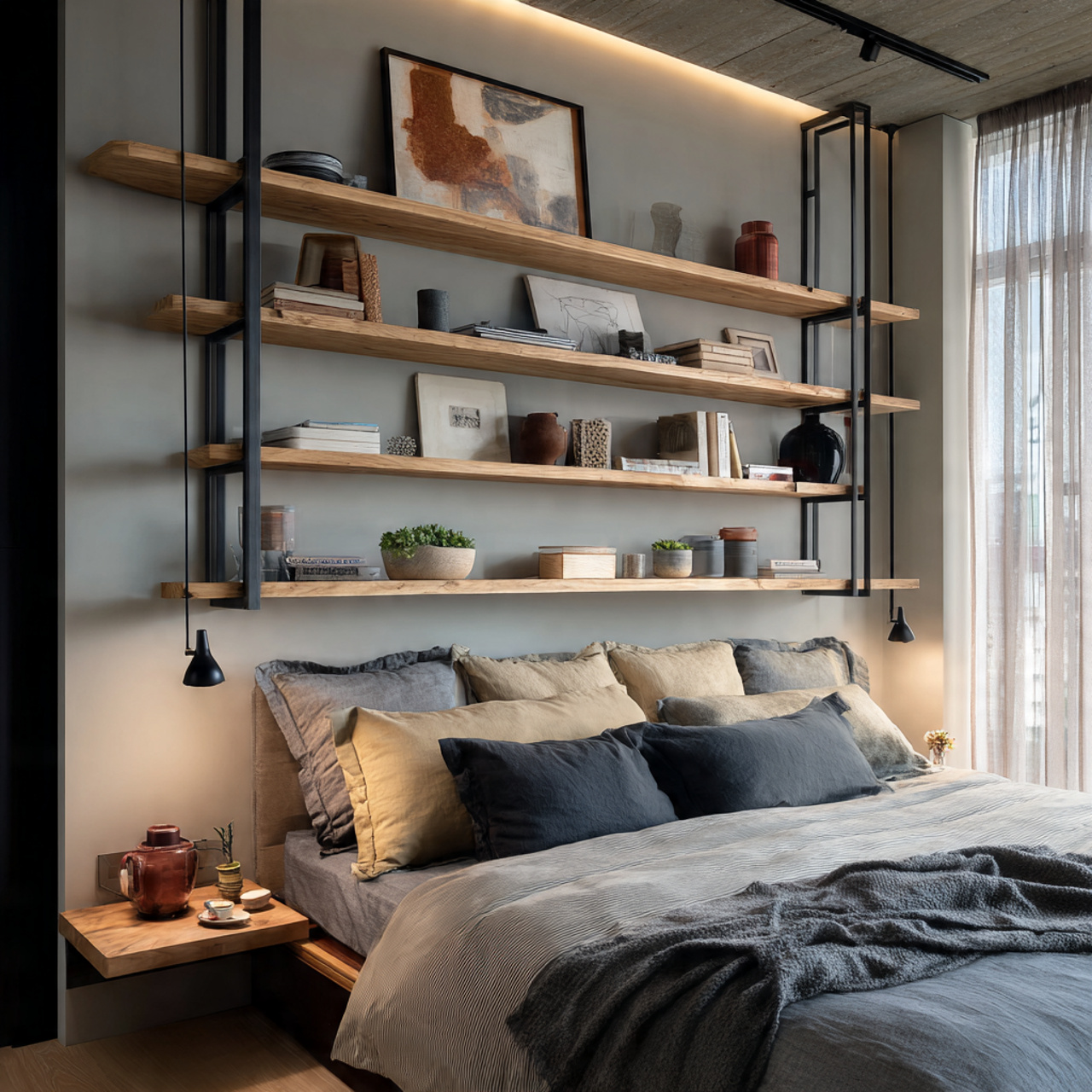 27 Best Contemporary Bedroom Decor Ideas for Modern Living 14 14 adopting the open shelving concept a real inter