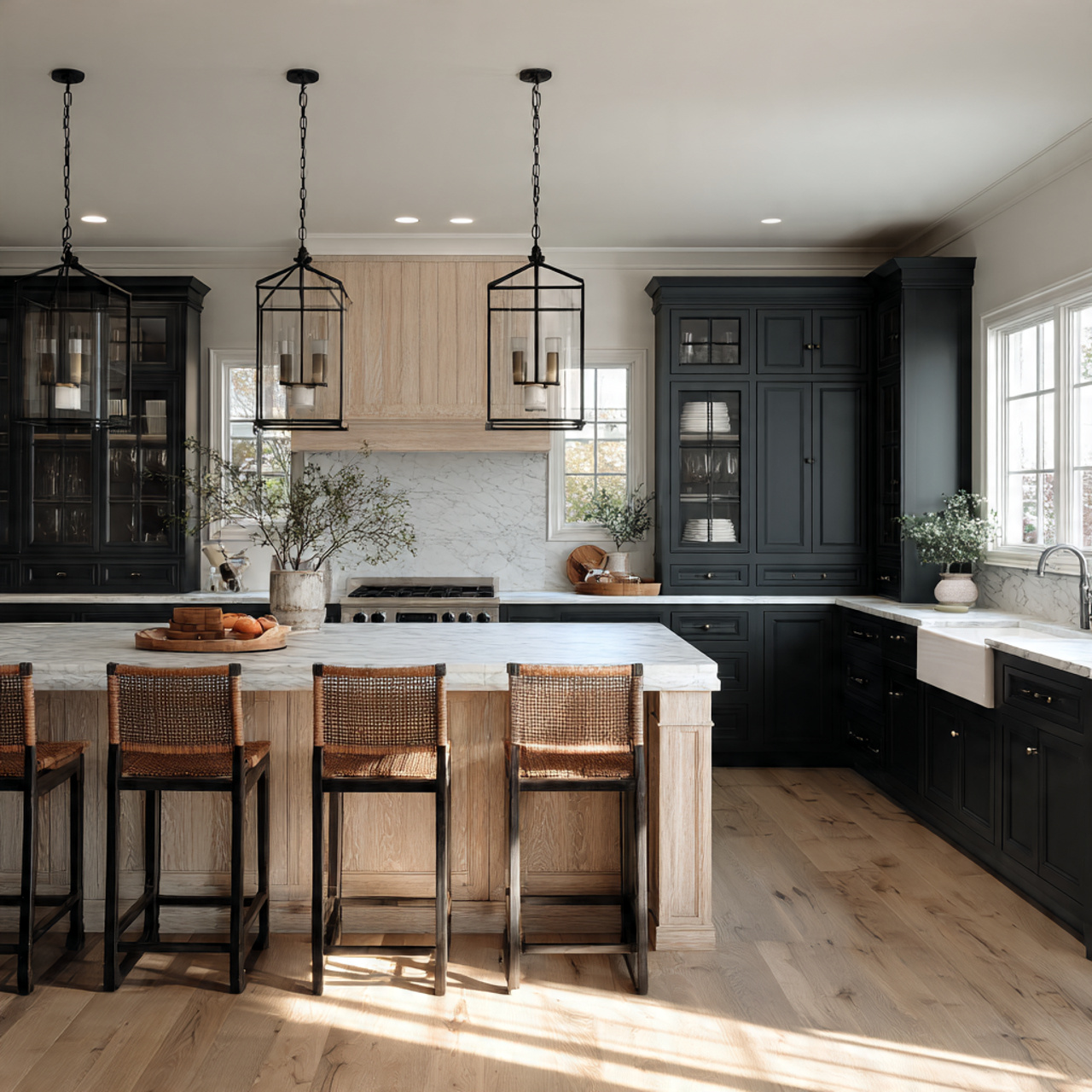 17 Smart Kitchen Ideas for a Calmer, More Organized Home 4 layered lighting that supports mood and function s