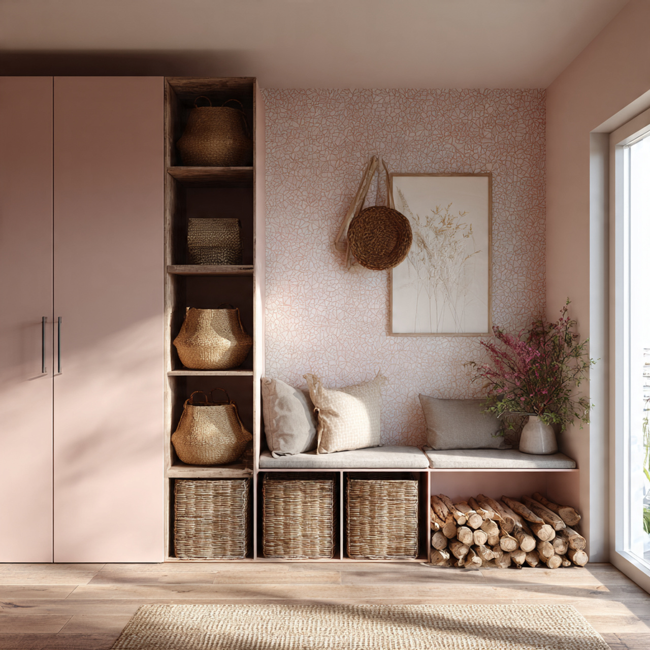 10 pink wallpaper with practical storage that keep