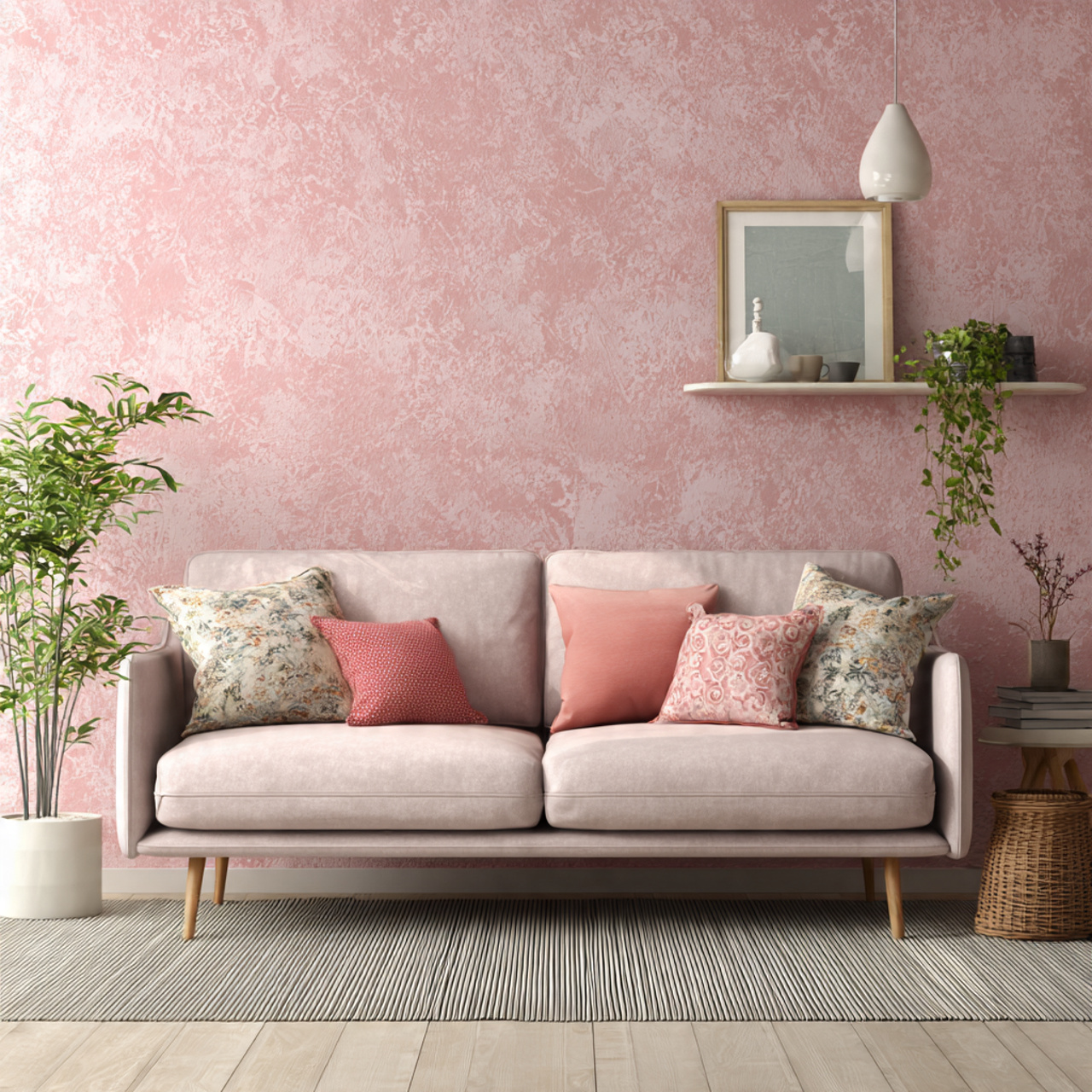 14 pink wallpaper with visible pattern and a low p 1