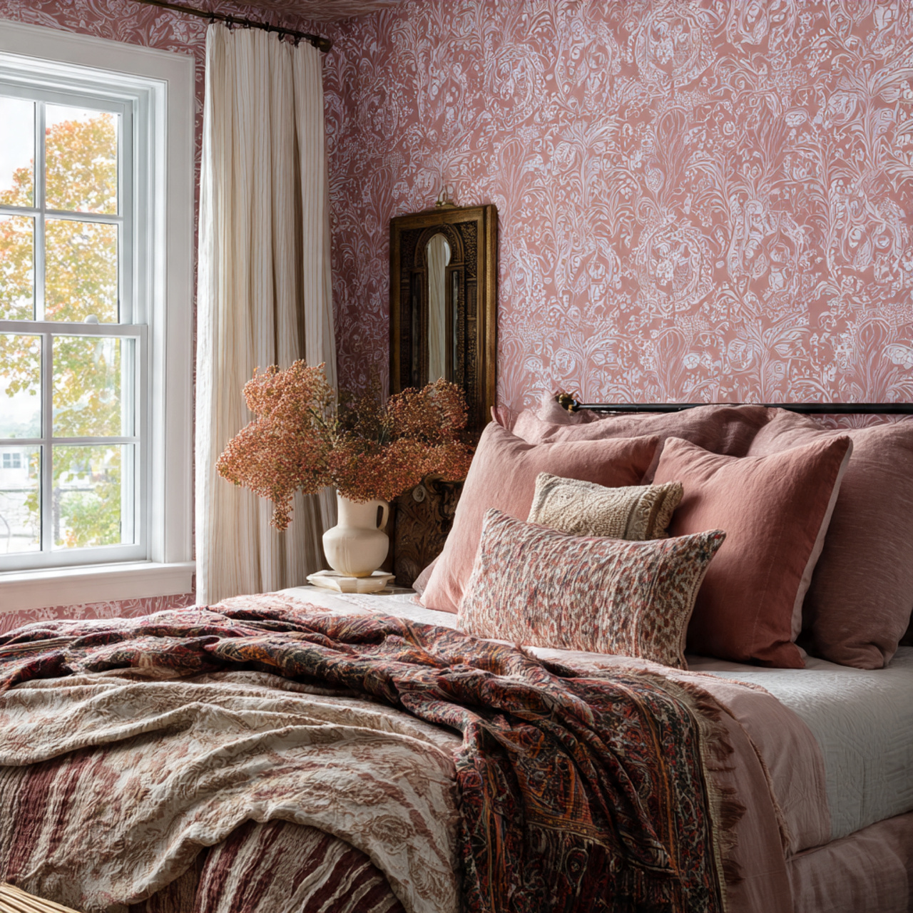 9 pink wallpaper with balanced patterns and