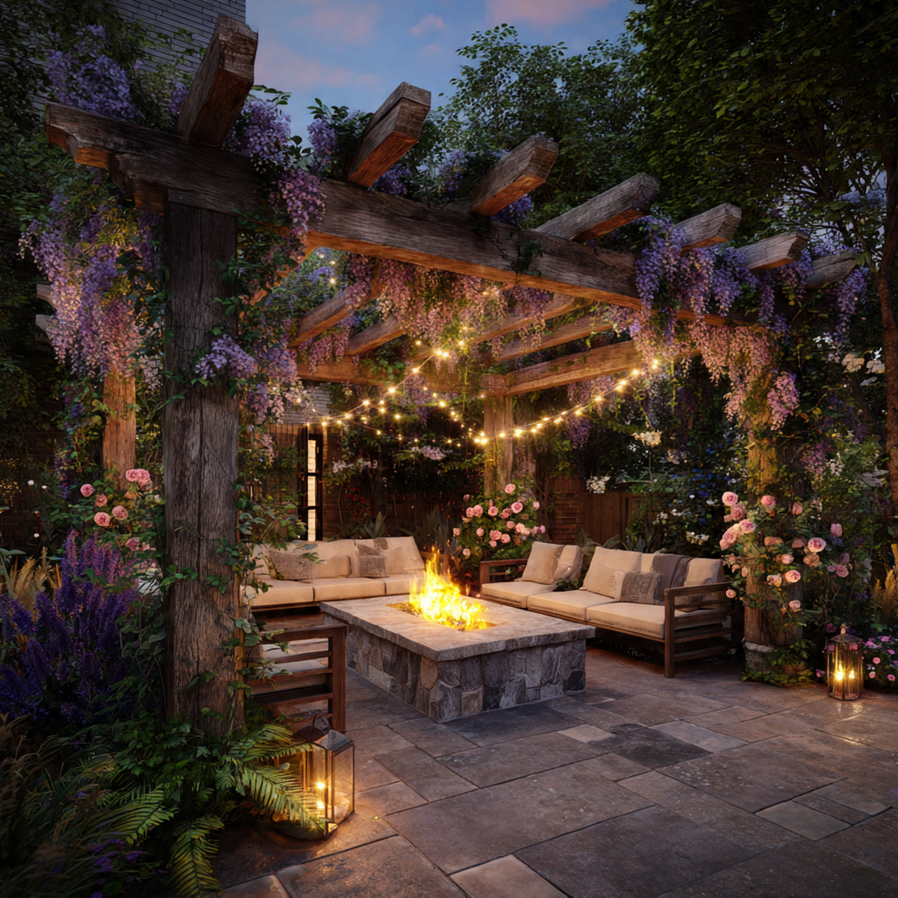 fire pit pergola designs