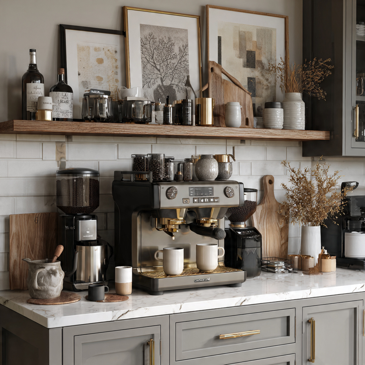 12 Stunning Coffee Bar Ideas for Empty Kitchen Corners 10 Coffee Bar Ideas