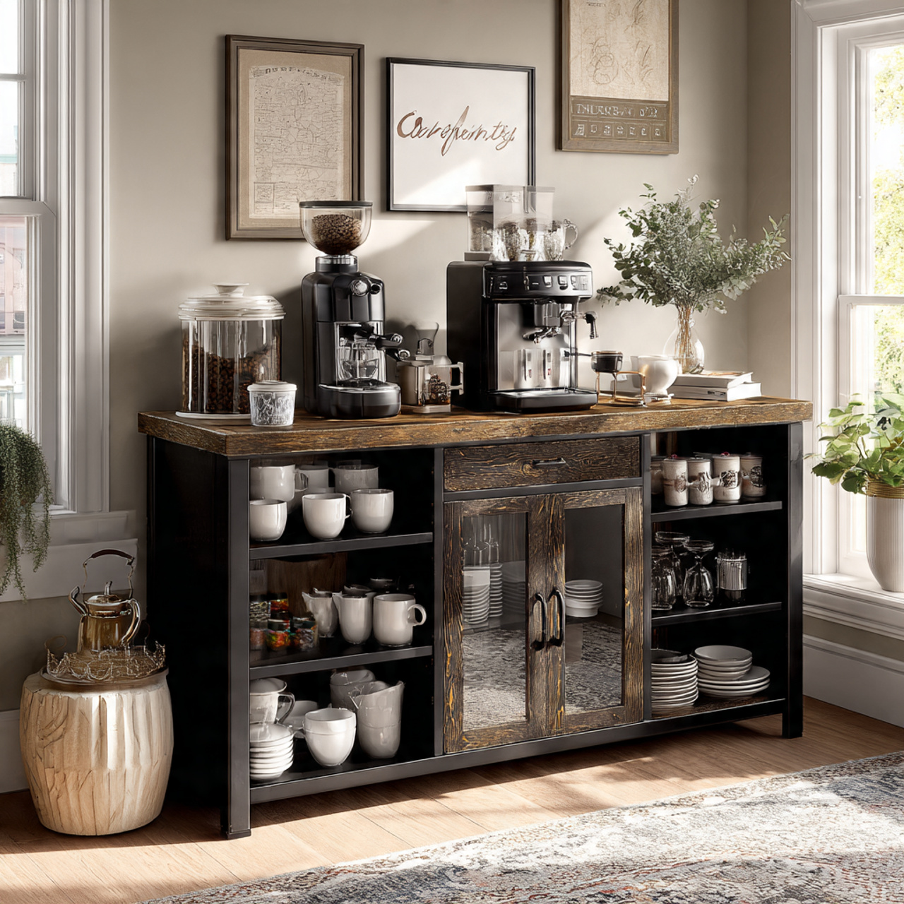 12 Stunning Coffee Bar Ideas for Empty Kitchen Corners 11 Coffee Bar Ideas