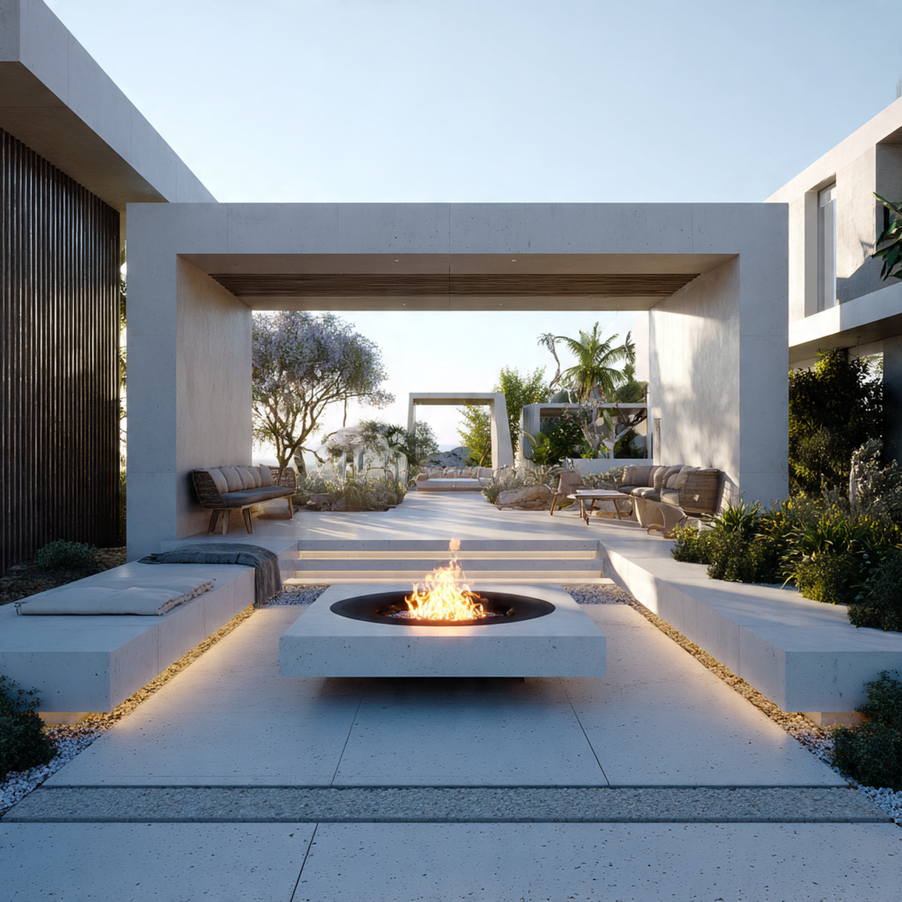 fire pit pergola designs