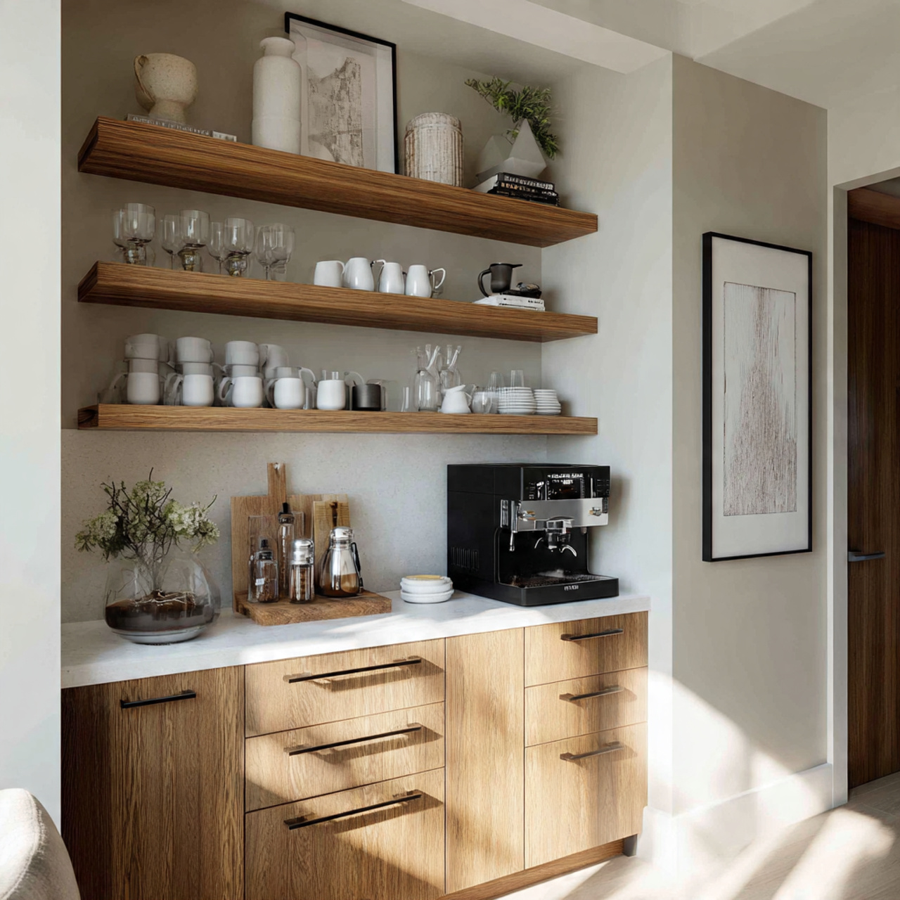 12 Stunning Coffee Bar Ideas for Empty Kitchen Corners 2 Coffee Bar Ideas