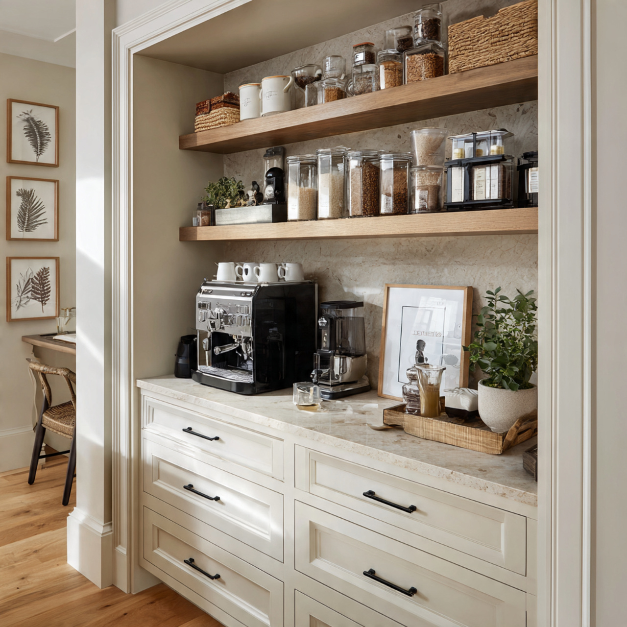 12 Stunning Coffee Bar Ideas for Empty Kitchen Corners 9 Coffee Bar Ideas