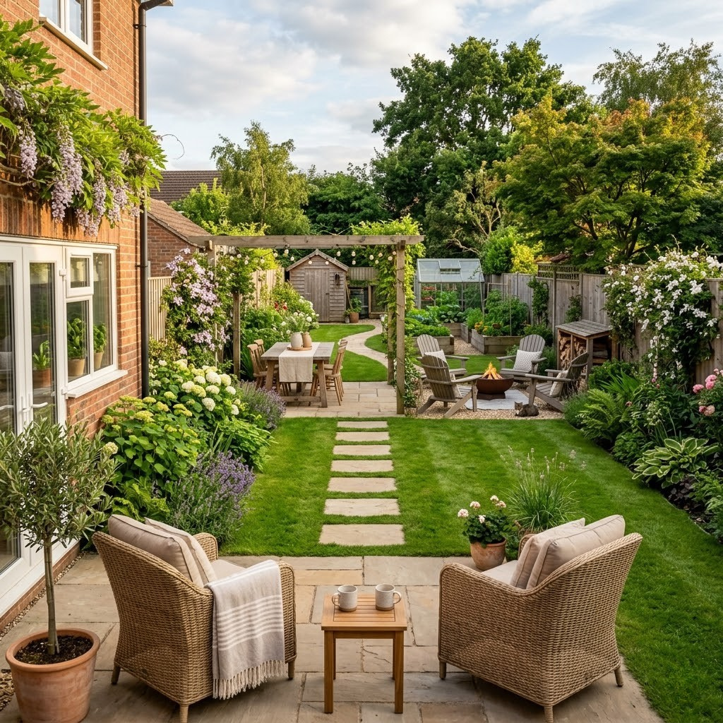 Backyard Layout Ideas Rectangle