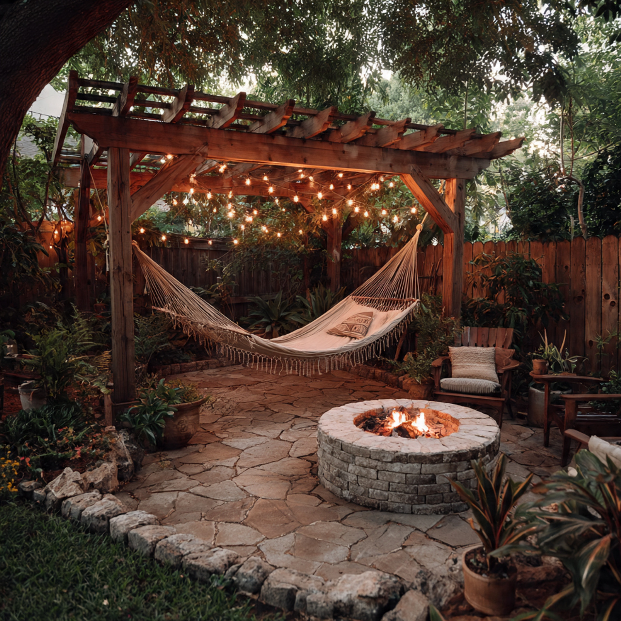 fire pit pergola designs