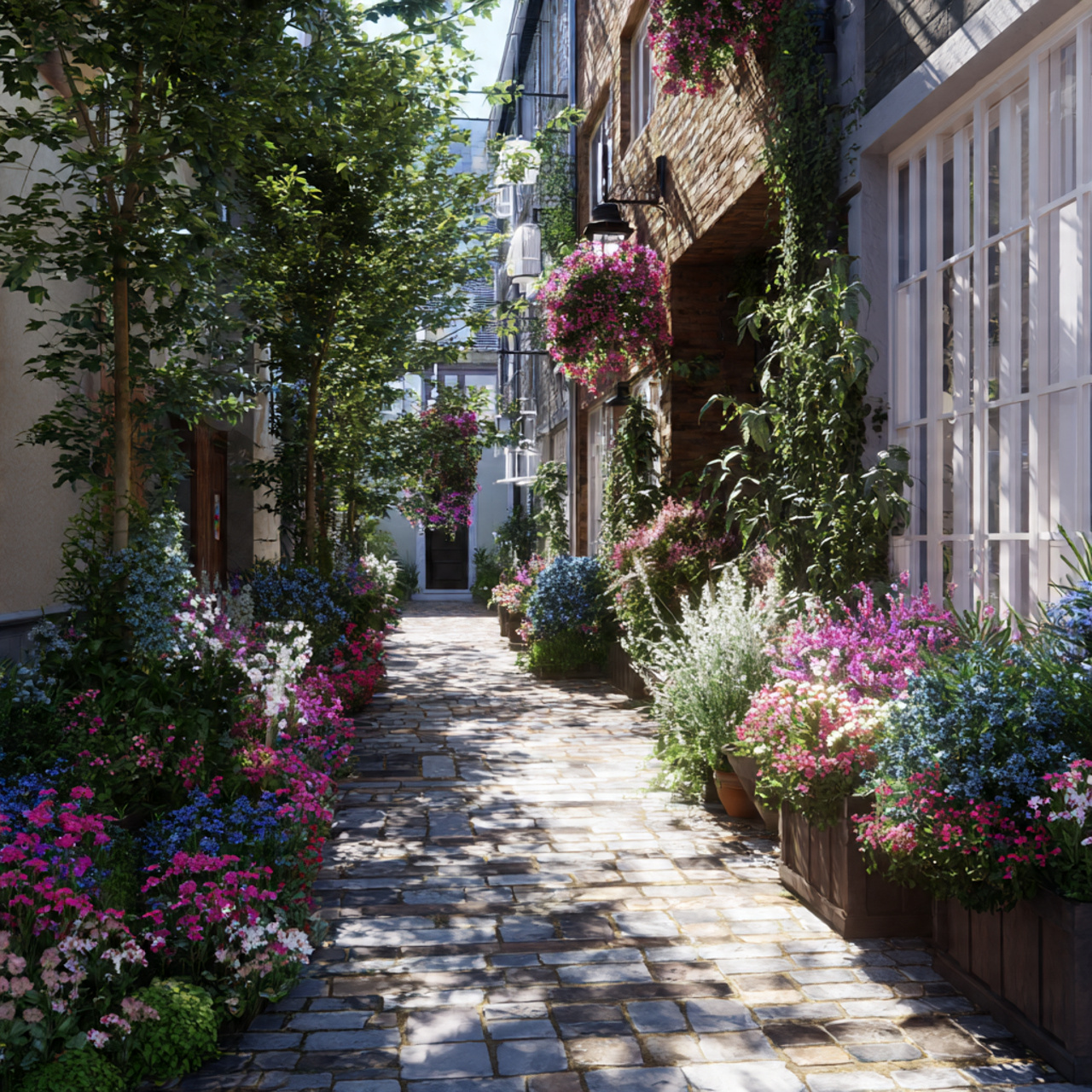 flower beds in front of house