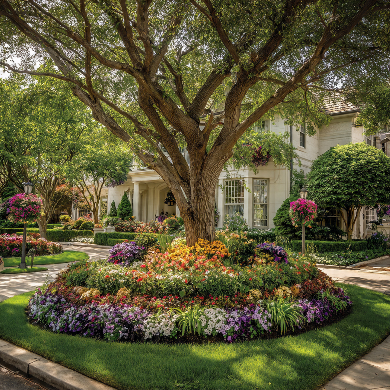 flower beds in front of house