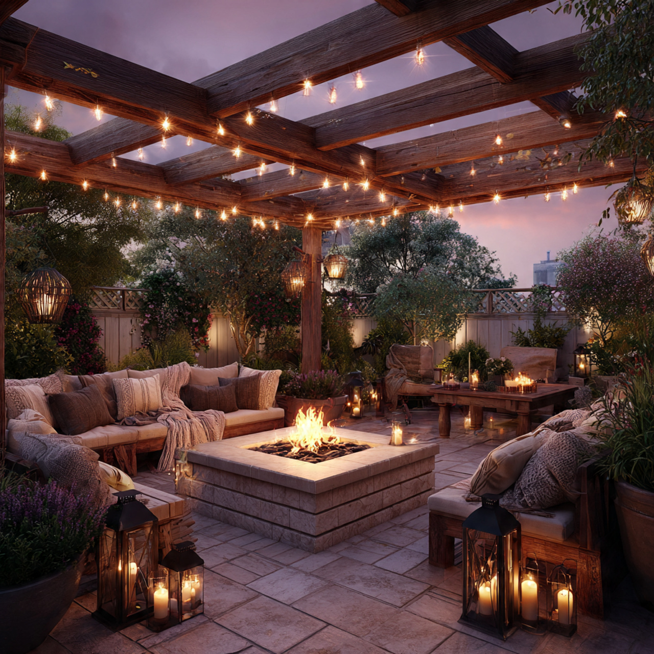 fire pit pergola designs