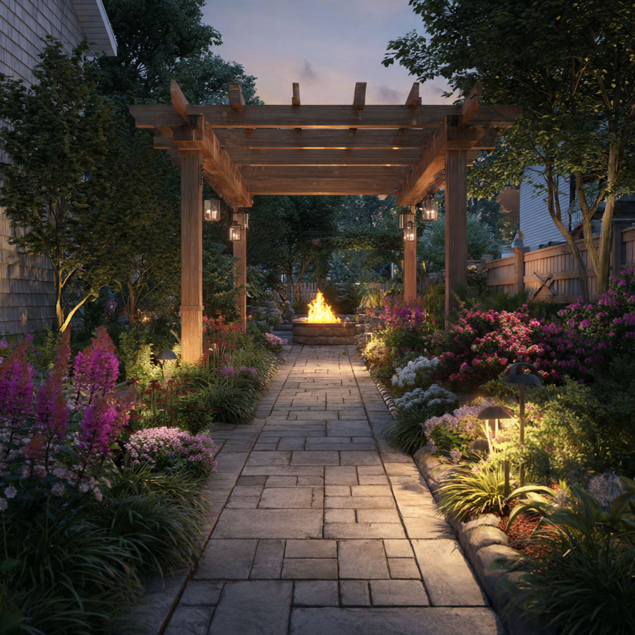 fire pit pergola designs
