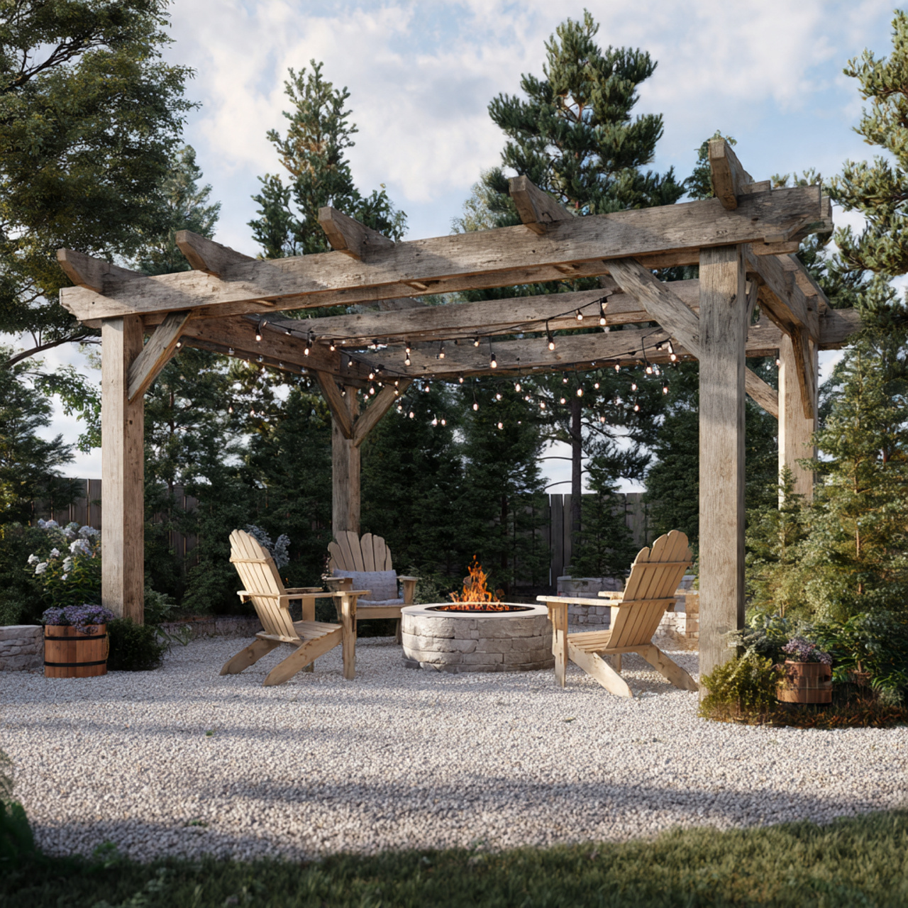 fire pit pergola designs