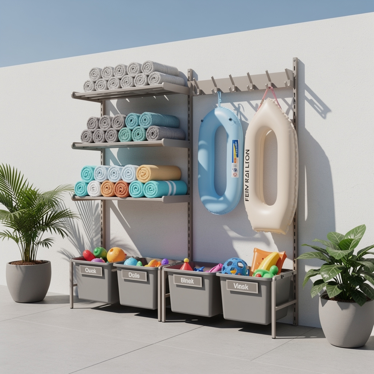 Pool Towel and Float Storage Solutions