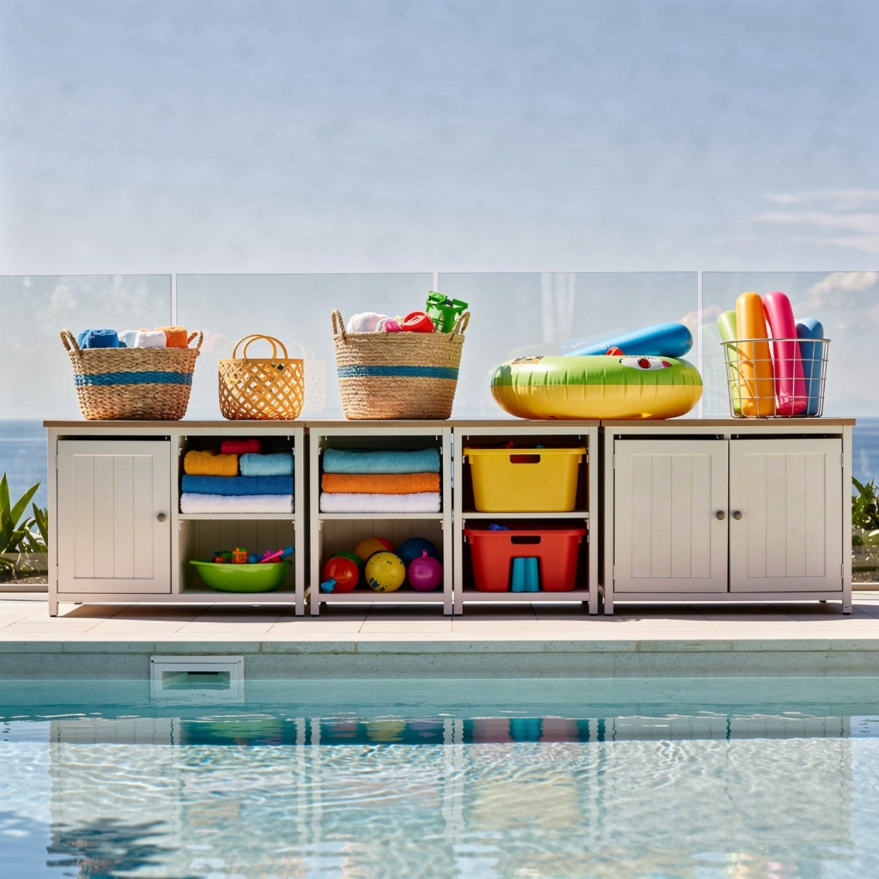 Pool Towel and Float Storage Solutions