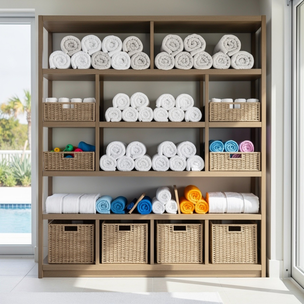Pool Towel and Float Storage Solutions